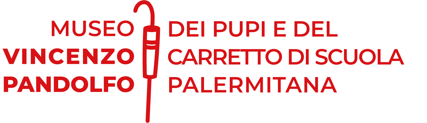 Logo rosso Museo dei pupi e del carretto di scuola palermitana Vincenzo Pandolfo